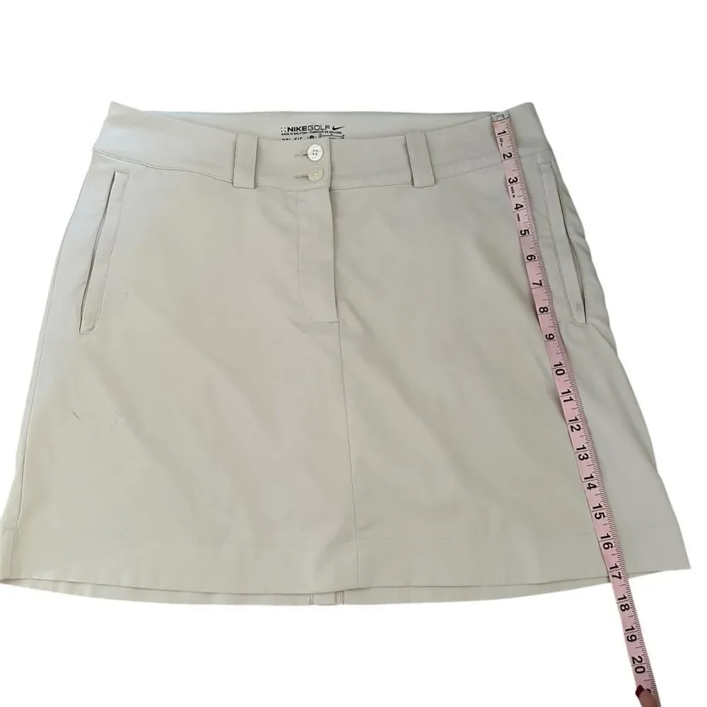 Nike Beige Golf Skort ~ 2 button zipped closure ~ side and back pockets ~ size M - Picture 10 of 12